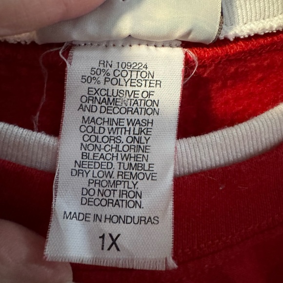 VTG Valentines Rhinestone Hearts Double Collar Embellished Granny Sweatshirt 1X - Picture 5 of 10